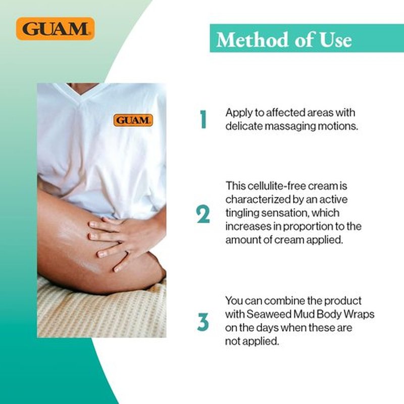 GUAM Fangocrema Anti-Cellulite Cream - Seaweed & Tourmaline FIR for Skin Tightening | Hot Gel with Caffeine (10.5 Oz)