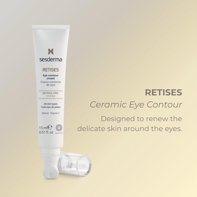Sesderma RETISES Eye Contour Cream - Anti-Aging Formula with Retinol & Vitamin C | Reduces Wrinkles, Puffiness & Dark Circles | 0.5 fl. oz.