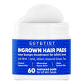 ESTETIST Ingrown Hair Pads, Razor Bump Stopper & Exfoliating Treatment Wipes with AHA BHA, For Bikini, Legs, Underarms, Face - Targets Strawberry Legs, Scars, Irritation, 60 Count