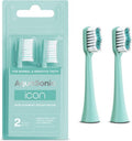 AquaSonic Icon Replacement Brush Heads - 2 Pack for Normal & Sensitive Teeth | Mint Compatible