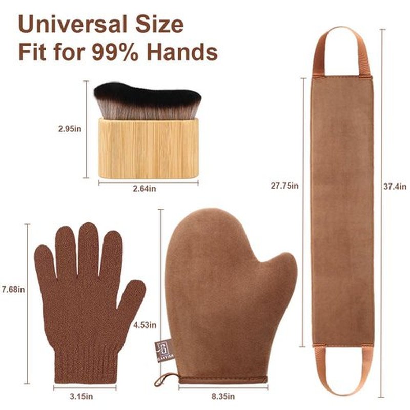 Tanning Mitt Self Tanner Mitt 4 Pack Self Tanning Mitt Tanning Brush for Self Tan Mitt Tanning Glove Self Tanner Brush Back Tanning Applicator