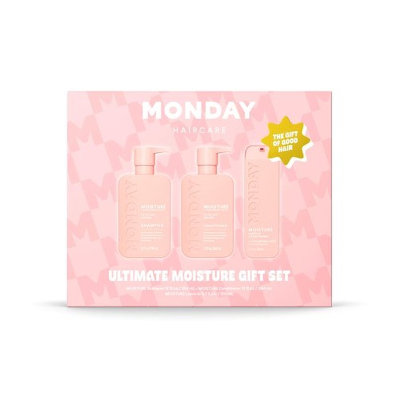Monday Giftset - Moisture 12oz Shampoo & Conditioner Set & Moisture 5.1oz Leave-In Conditioner