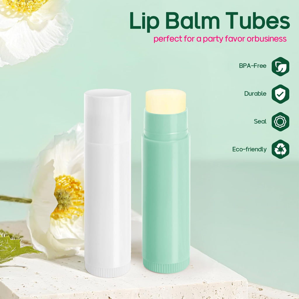 Sherules 50Pcs Empty Lip Balm Tubes 5.5ml - BPA Free and Leak-Proof Small Twist-Up Lip Containers for DIY Homemade Lipstick Balm,Pink