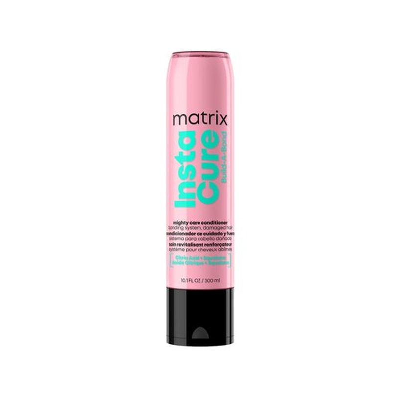 MATRIX Instacure Build-A-Bond Mighty Care Conditioner - Bond Repair For Very Damaged Hair, Strengthens, Smooths & Softens with Citric Acid & Squalane, Detangles & Adds Shine, Paraben-Free, 10.8 Fl Oz