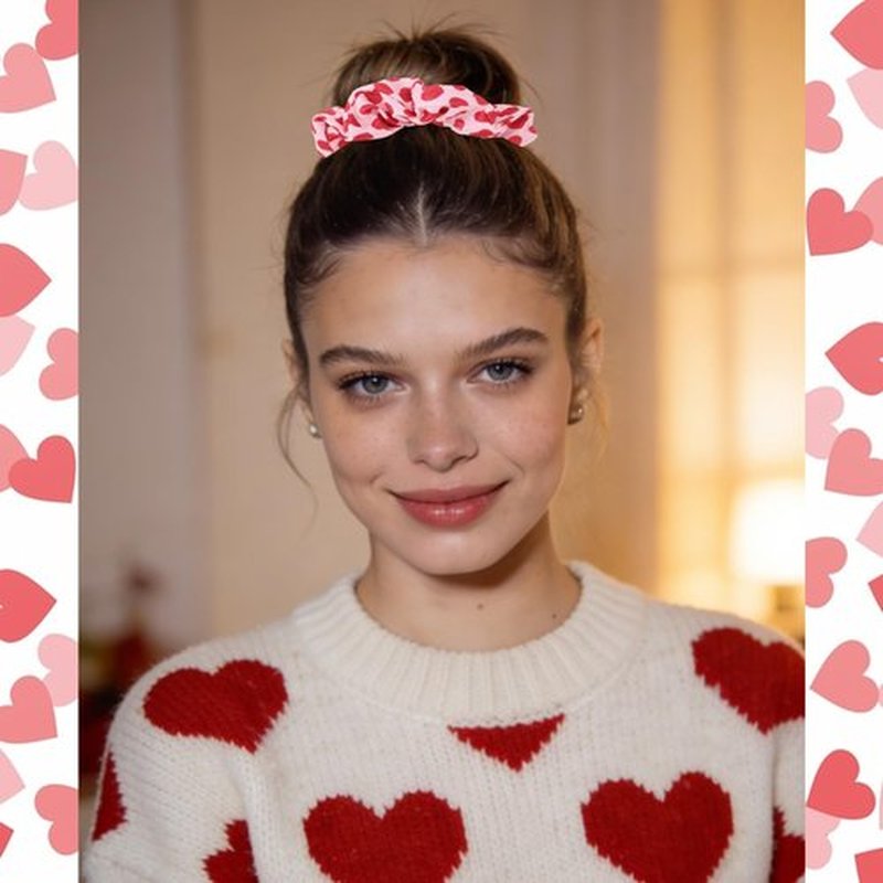 Semato Galentines Day Gifts for Girls 16 Pcs Pink Scrunchies Valentines Gifts Hair Ties Scrunchies for Women Girls Party Favors