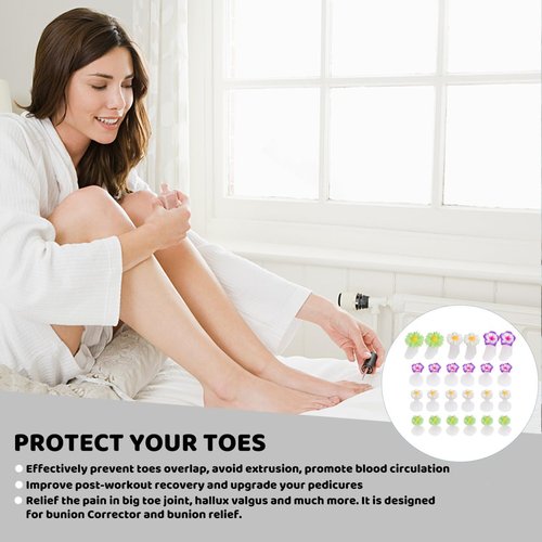 Flower Silicone Toe Separators for Women, Pedicure Toe Spacers Nail Separators for Comfortable Manicure and Nail Polish Application Reusable Dividers for Home and Salon Use