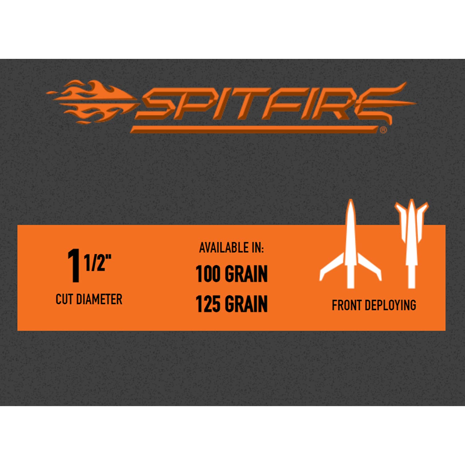 NEW Archery Products Spitfire 3-Blade Durable Precise Front-Deploying Archery Bowhunting Mechanical Broadhead, 125 Grain, 4 Pack