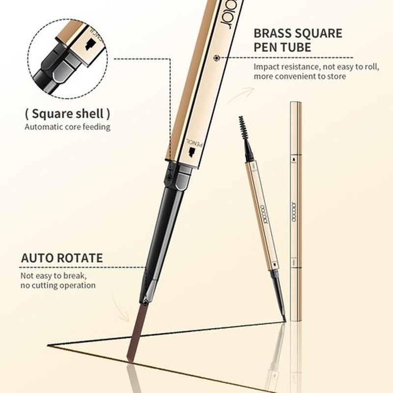 Docolor Makeup Micro Brow Pencil, Definer Eyebrow Pencils for Women Dual-Sided Ultra-Fine Microblading Eyebrow Pencil (Soft Brown and Black,2 Count)
