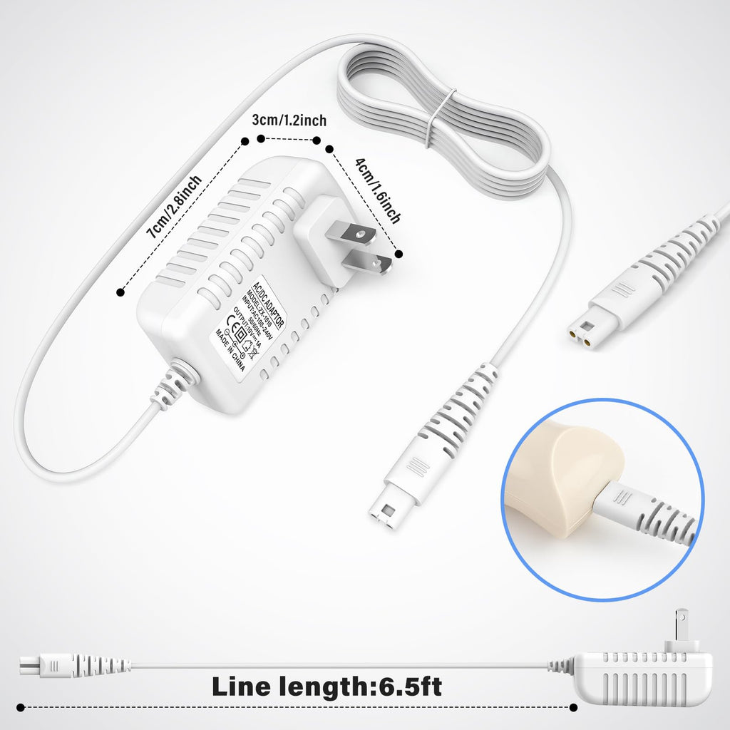 Cisain Replacement Charger Cord Compatible with Magic Wand HV-270, Power Cord Charging Cable for Magic Wand HV-270 Massager (White)