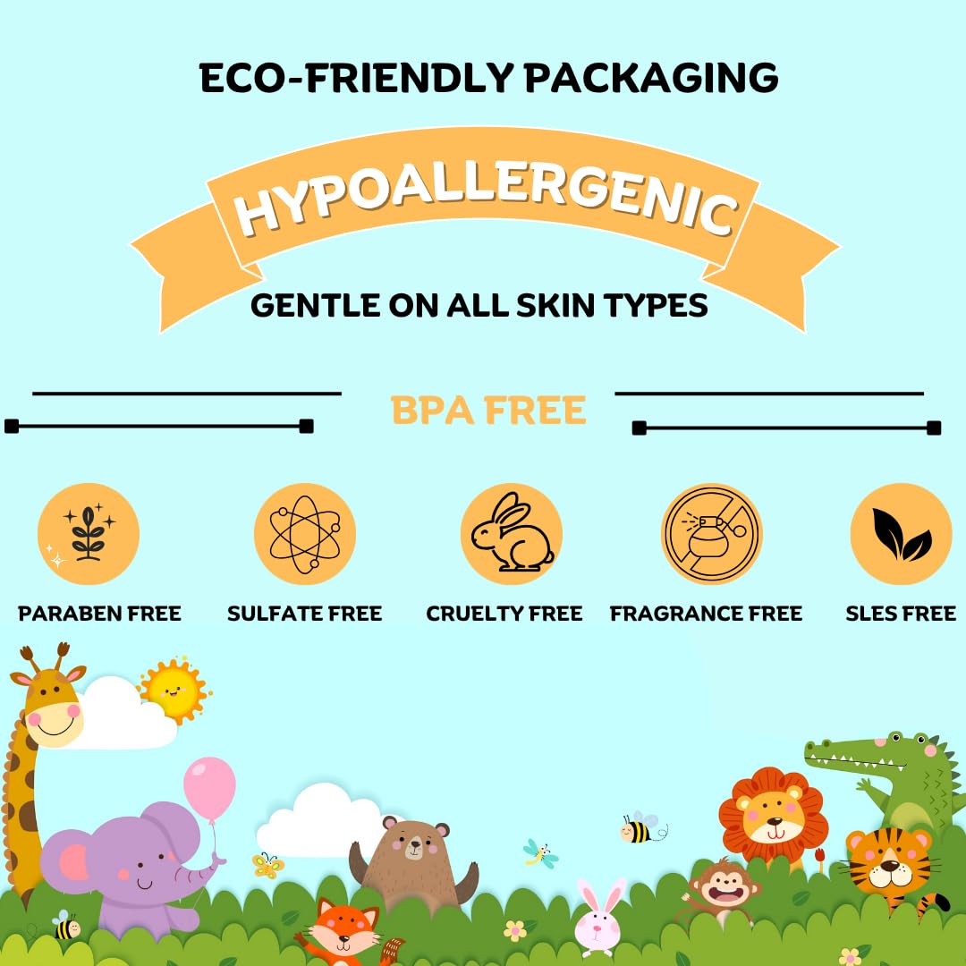 TINOQ Kids Soap Bar | Hypoallergenic for Sensitive Skin | Natural & Organic Ingredients | Calming Green Tea | Eco Zoo Packaging for Kids & Earth | 2 Bars – 3.5 oz Each