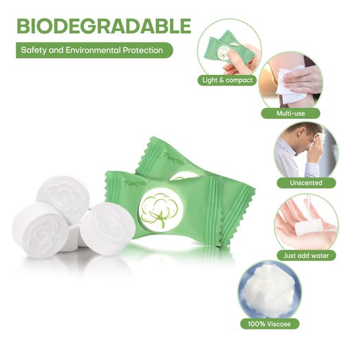 Compressed Towel 300 PCS Disposable Face Towels, Mini Portable Tablets Coin Tissue Compressed Cotton Hand Wipe Disposable Washcloths for Travel Camping Home Outdoor