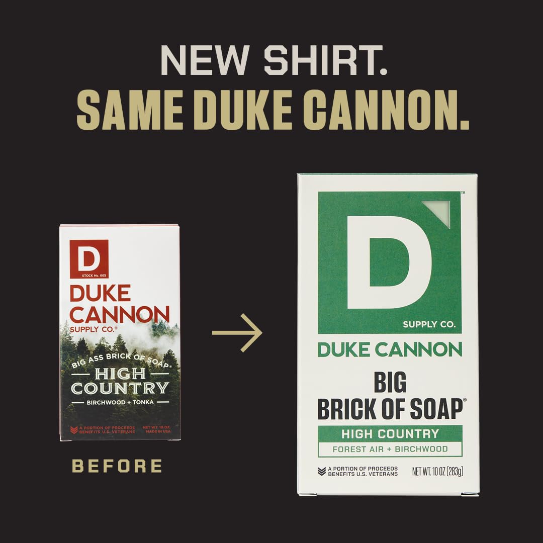 Duke Cannon High Country Big Brick of Soap & THICK High Viscosity Body Wash | Birchwood & Tonka Scent | 10oz Triple-Milled Soap Bar & 18oz Extra-Thick Body Wash (2 Pack Bundle)