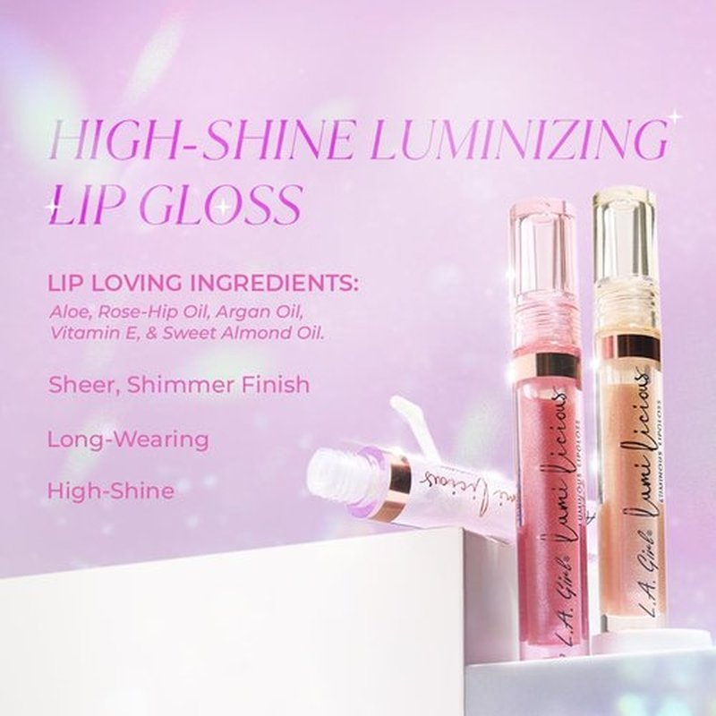 L.A. Girl Lumilicious Lip Gloss - Sweetheart Shade for Radiant Shine | Long-Lasting Hydration