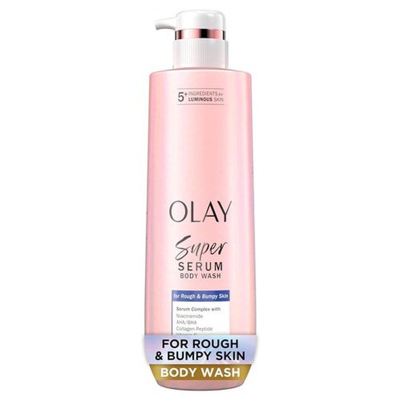 Olay Super Serum Body Wash - Hydrating & Renewing Exfoliating Formula for Rough Skin | 18.5 fl oz