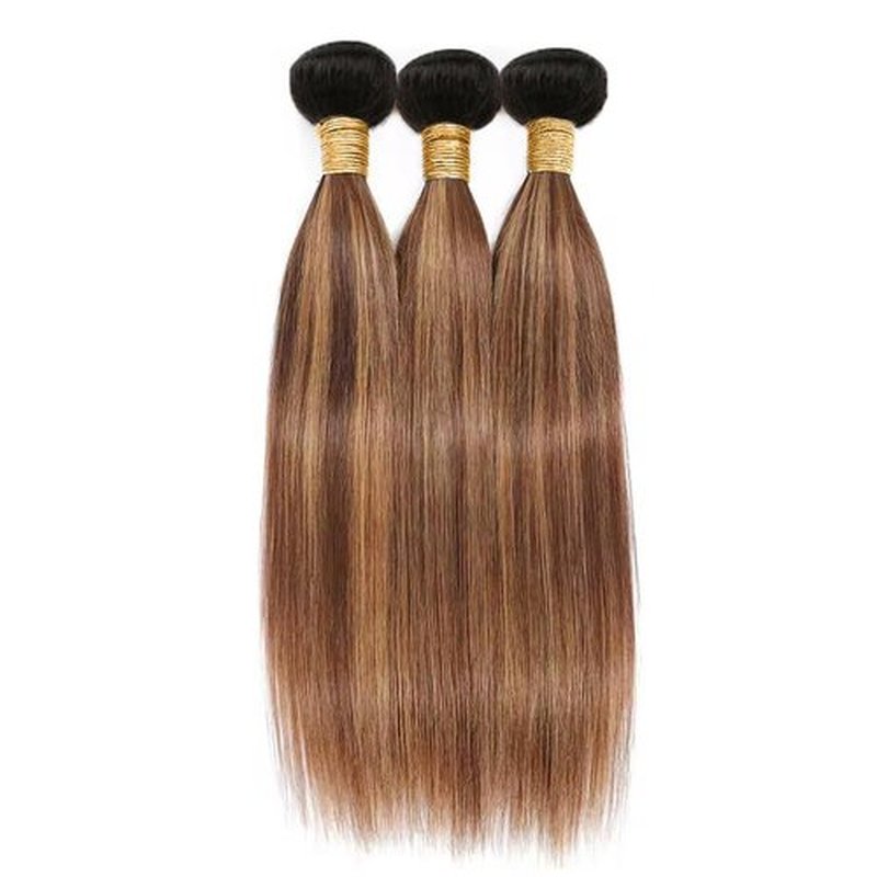 14 16 18 inch Brown Bundles With Highlight Human Hair P4/30 Straight Bundles Soft And Healthy Unprocessed Remy Hair Highlight Light Chocolate Straight Bundles Hair Weave