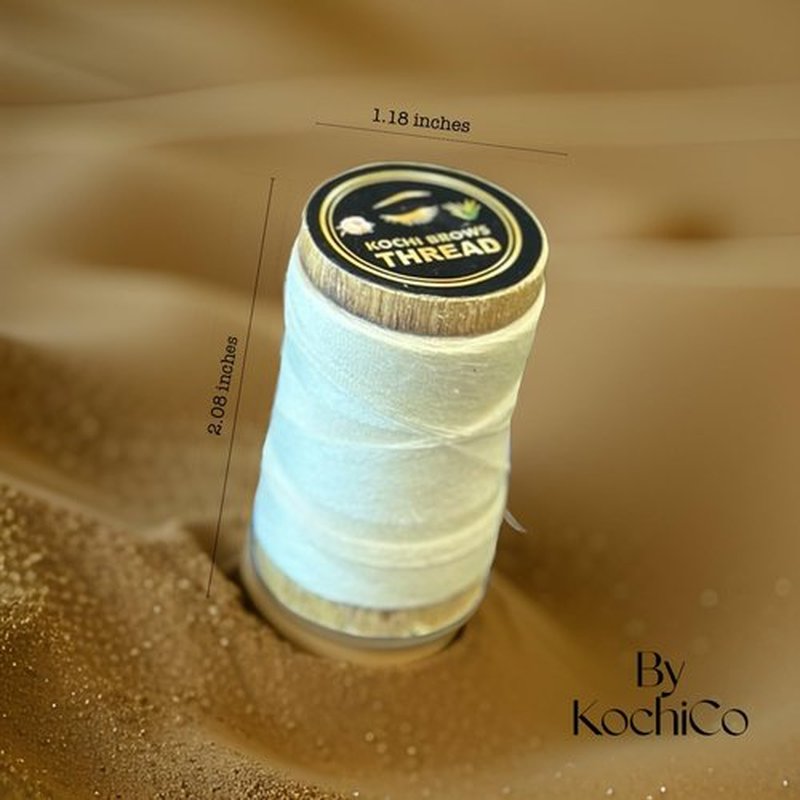 Kochi Co Eyebrow Threading | Organic Cotton Thread for Precise Eyebrow Shaping | Ideal for Salon and Home Use | Thread for Perfect Eyebrow Sculpting (Pack of 1), Natural