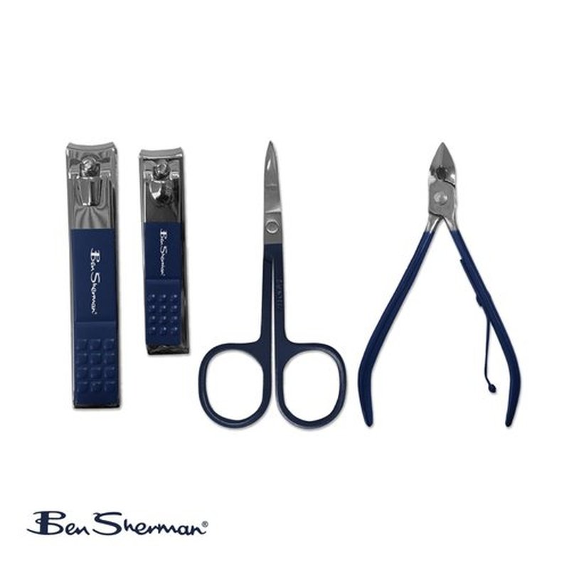 Ben Sherman Nail Clippers for Men Travel Size Nail Clipper Set, 11 Pcs Mens Nail Grooming Kit Includes Nail Clippers, Scissors, Tweezers and Traveling Case