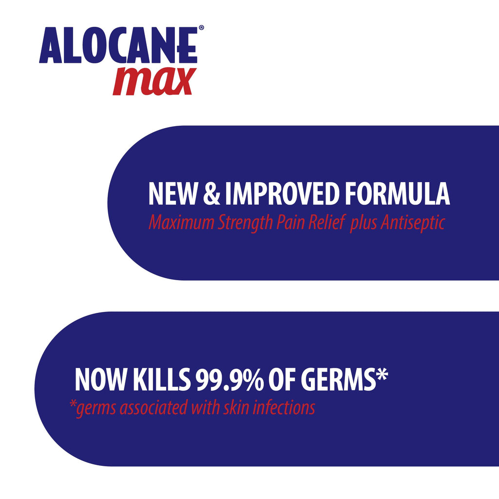 ALOCANE Max Maximum Strength Emergency Burn Gel With Lidocaine and Antiseptic, 4% Lidocaine, Fast Pain and Itch Relief, Sunburn Relief, Cuts, Scrapes, First Aid Burn Care, 4.0 Fluid Ounce