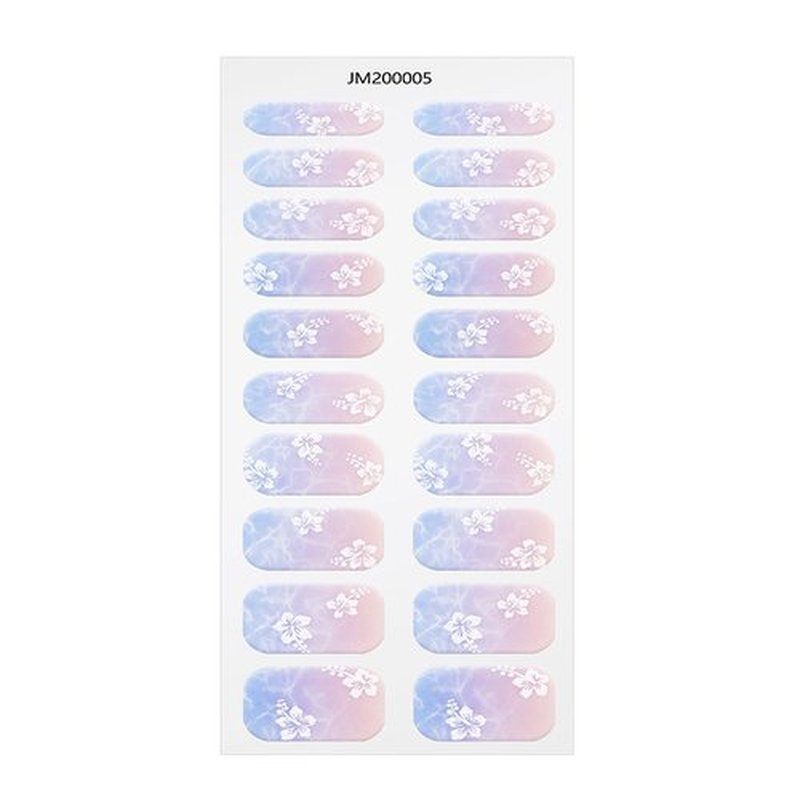JMEOWIO Gel Nail Stickers Light Purple Pink Flower Semi Cured Gel Nail Strips Wraps UV/LED Nail Supplies Nail Art Design Decoration Accessories