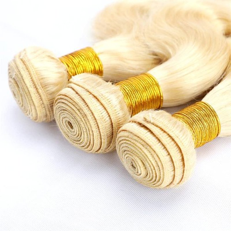 613 Body Wave Bundles Honey Blonde Human Hair Bundles Grade 8A Brazilian Remy Hair Weaves Extensions 10 12 14 Inch For Women