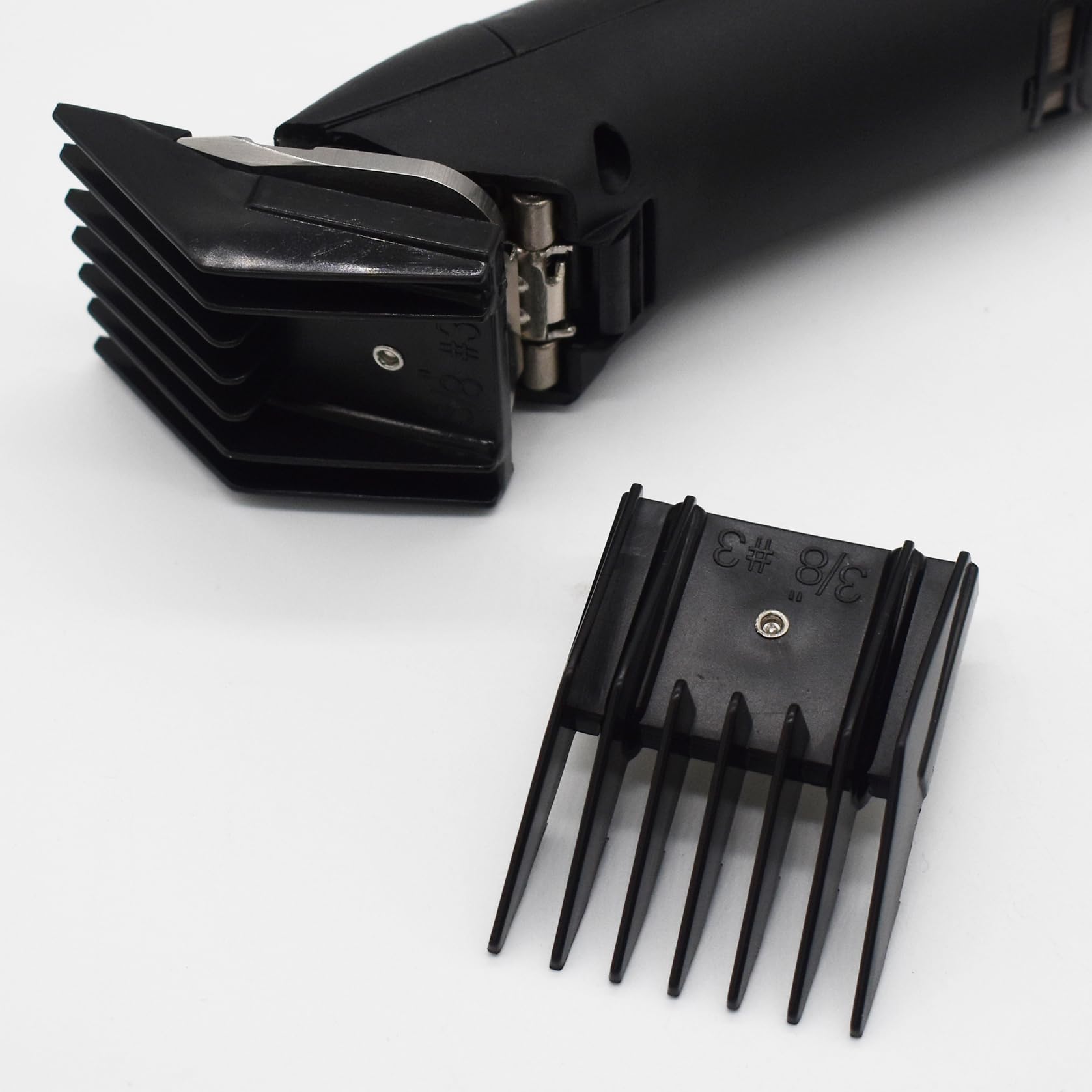 Professional A5 Style Animal Hair Clipper Attachment Guard Guide Cutting Combs 76926-900, Compatible with Oster Classic 76 A5 Andis AG BG Wahl KM Pet Groomers (Black, #3-3/8")