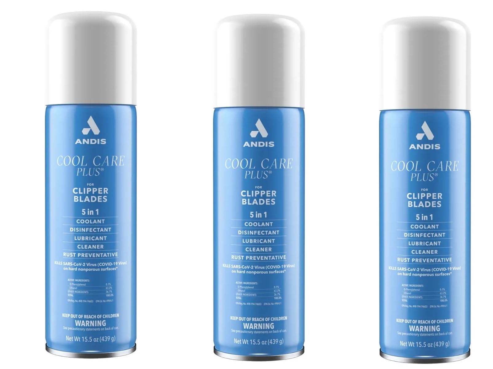 Cool Care Plus Clipper Blade Cooling Lube Cleaner Groomer Stylist Barber 15.5oz Spray (2 Cans)