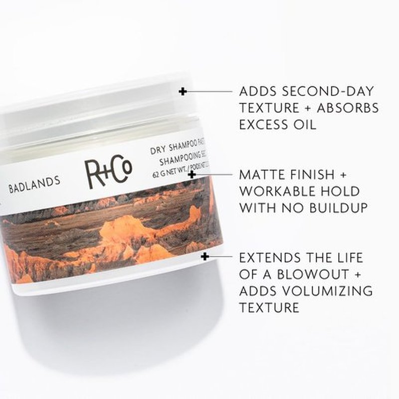 R+Co Badlands Dry Shampoo Paste - Versatile Styling Paste That Absorbs Oil & Adds Texture | Matte Finish