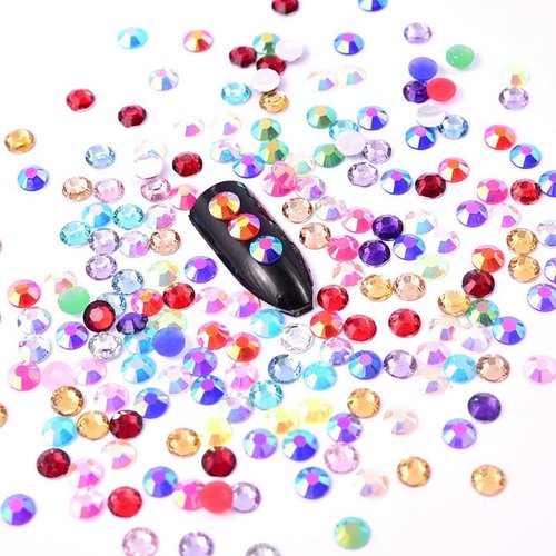 LIUDAMAI 33000PCS Jelly AB Resin Rhinestones 3mm Flatback Crystals Strass Glitters Stone for DIY Decoration Super Glitter Crystal Flatback Stones Bulk Rhinestone for Nail Art (C16)