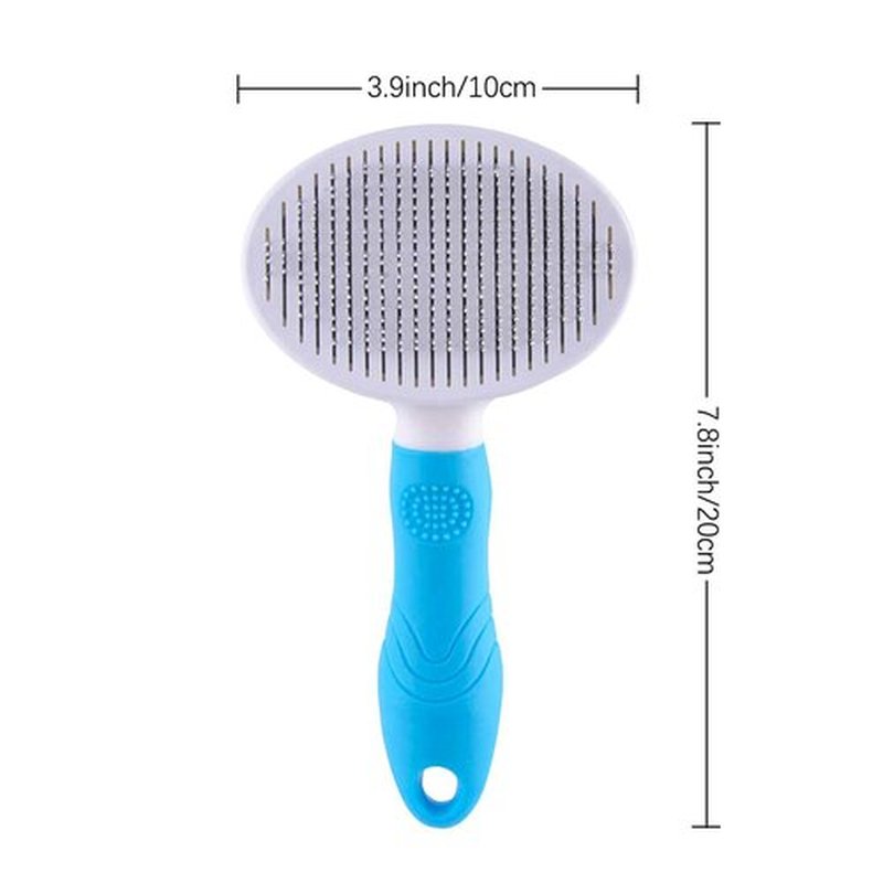 Self Cleaning Slicker Brush - Cat Brush Skin-Friendly Deshedding Grooming Massaging Tool for Long & Short Haired Pets, Cat Hair Brushes Removes Undercoat for Dogs Cats Rabbits-UPGRADED (2Pack Blue)