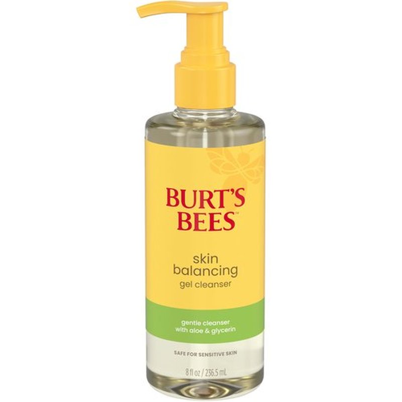Burt's Bees Skin Balancing Gel Cleanser; Made for Normal to Combination Skin; Safe for Sensitive Skin; With Aloe, Glycerin and Cucumber Extract, 8 Fl. Ounces