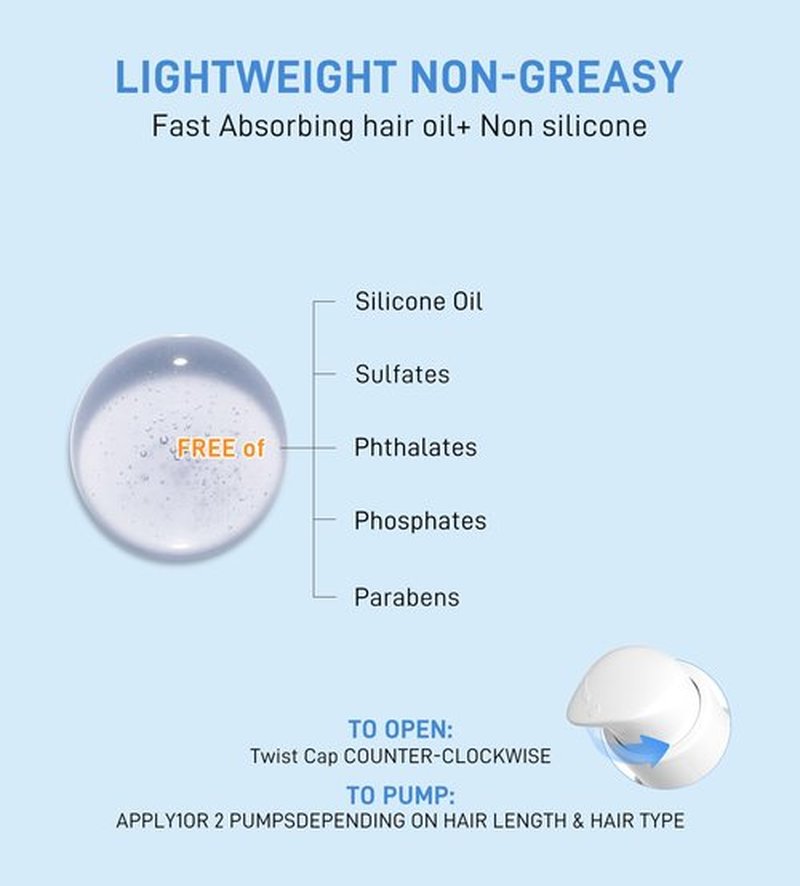 Salmon DNA PDRN Hair Oil, Deep Repair for Dry, Damaged Hair, Instant Smoothness & Shine, Heat Protectant for Frizz Control, Lightweight with Argan, Jojoba & Squalane Oil, 2.03 fl.oz