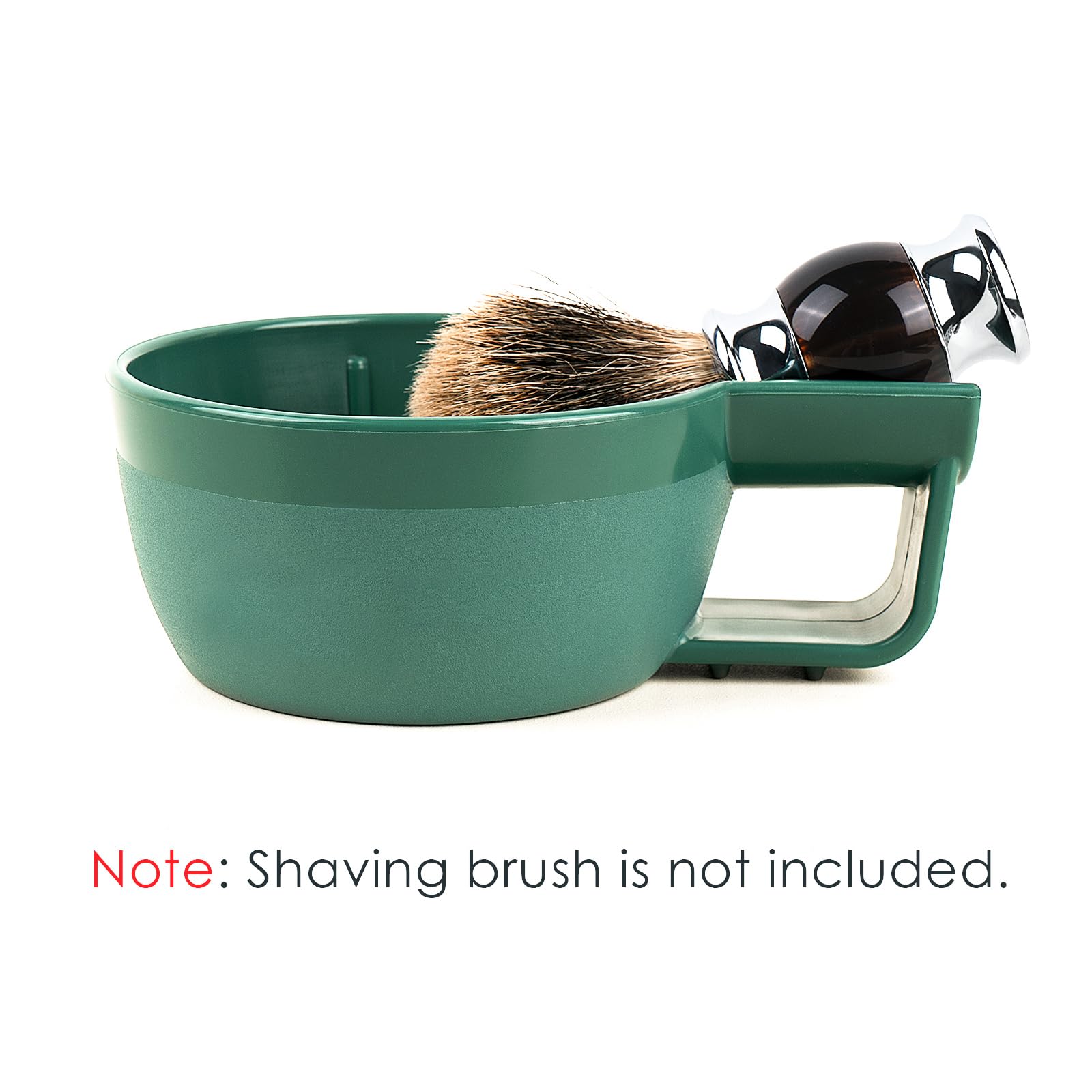 Linkidea Plastic Shaving Soap Bowl with Non-slip Handle, Wide Mouth, Large Capacity, Easier to Lather Ridges, Wet Razor Shave Cream Bowl for Men (Green)