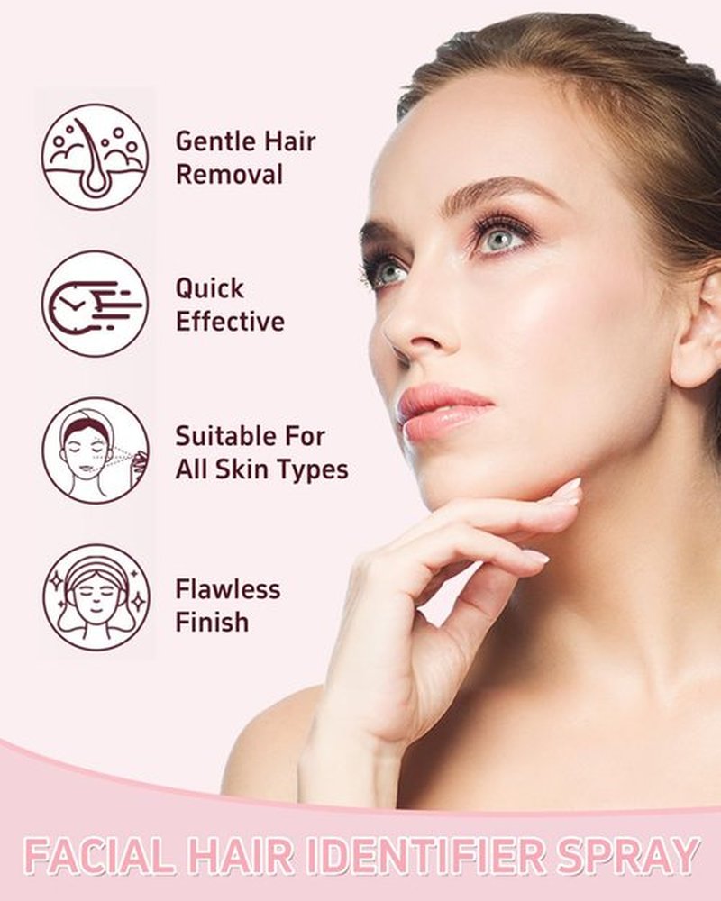 Hair Identifier Spray for Face Shaving Powder Spray Women with Soothing Cream | Pre-Shave Hair Revealer for Face & Body | Gentle on All Skin Types