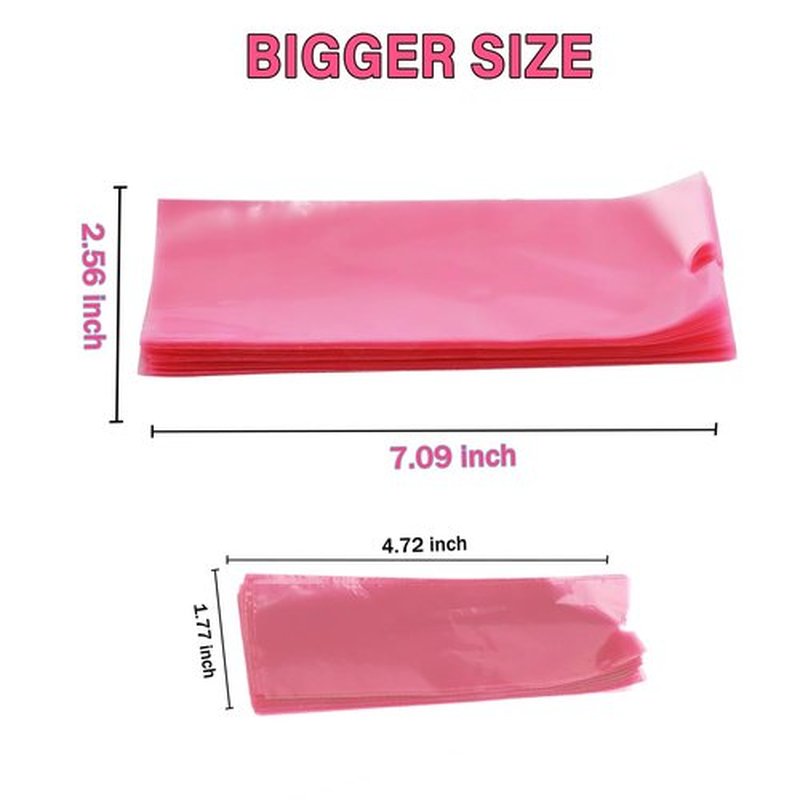 Large Tattoo Pen Covers 400Pcs - Tattoo Machine Covers Tattoo Grip Extra Wide Machine Bags 2.6"x7" Big Sleeves Pink Tattoo Supplies