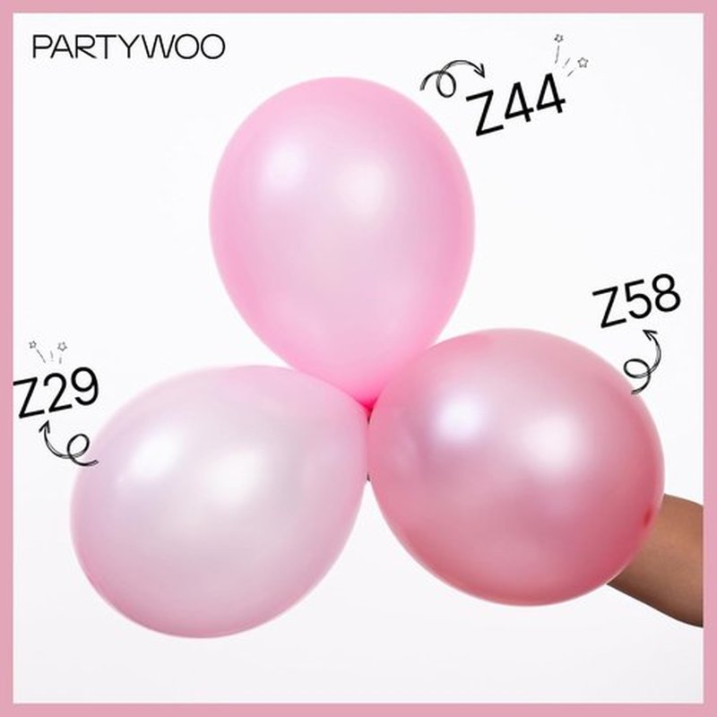 PartyWoo Pearl Pink Balloons - 140-Piece Baby Pink Balloon Arch Kit | 18", 12", 10", 5" Sizes for Parties