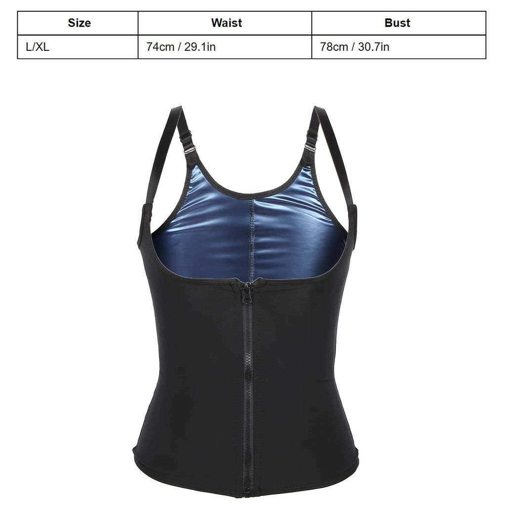 Women Waist Trainer Vest, Zipper Fitness Body Shaper Sweat Breathable Fat Burning Shapewear