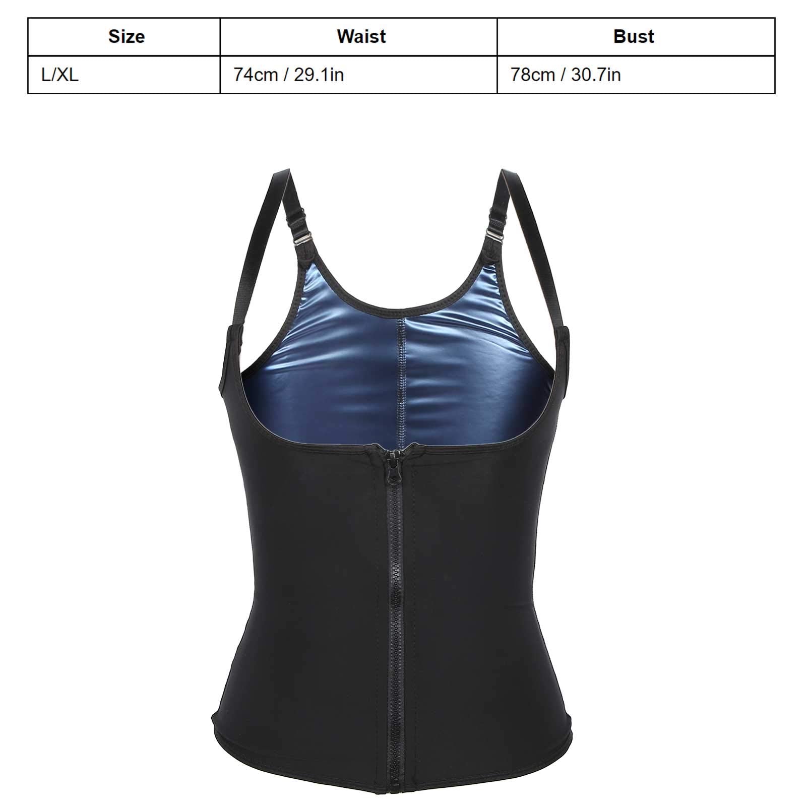 Women Waist Trainer Vest, Zipper Fitness Body Shaper Sweat Breathable Fat Burning Shapewear