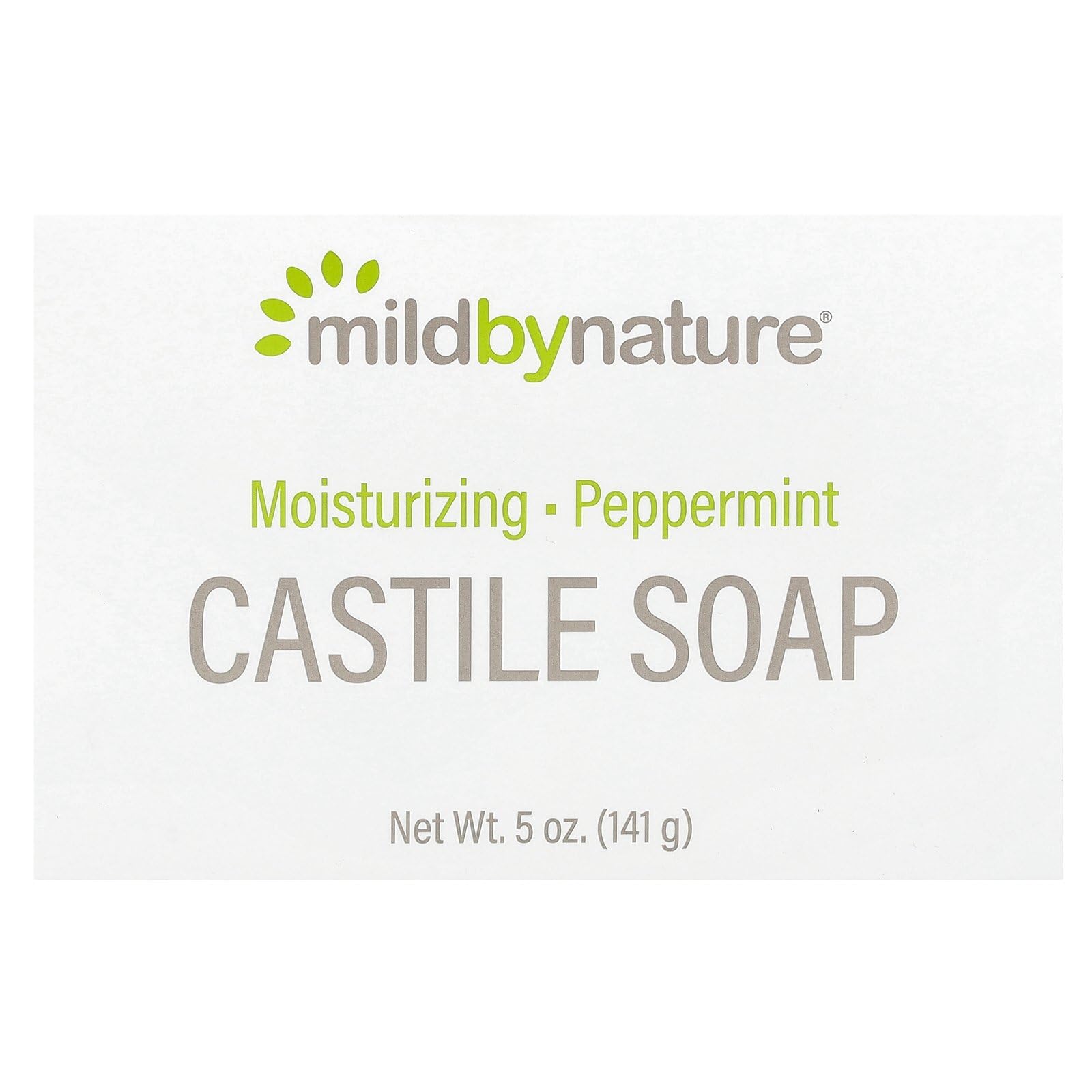 MILD BY NATURE Castile Bar Soap, Peppermint, 5 oz (141 g)