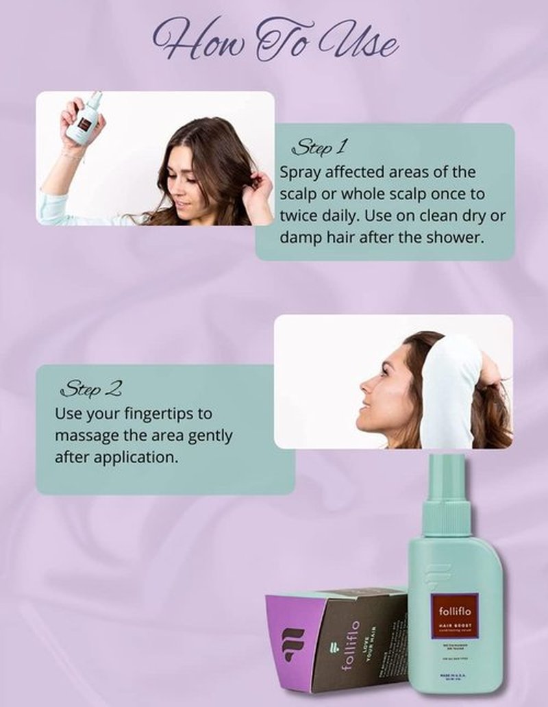 Folliflo Hair Boost Leave-In Conditioner Spray - Lightweight Serum for Thicker Hair | 90-Day Supply