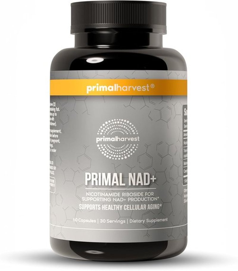 Primal Harvest NAD+ Supplement - Boost Cellular Health & Energy | Nicotinamide Riboside, CoQ10 (60 Count)