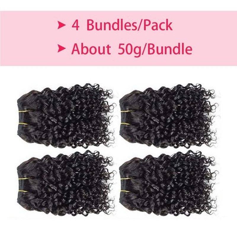Human Hair Bundles Kinky Curly Bundles Human Hair Curly Wave Hair 4 Bundles Human Hair 50 Gram/Bundle 8A Unprocessed Kinky Curly Wave Bundles (8 8 8 8 1b) …
