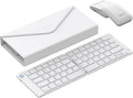 DELUX PockCombo Wireless Keyboard and Mouse - Foldable Bluetooth Design | Portable Lightweight Combo (White)