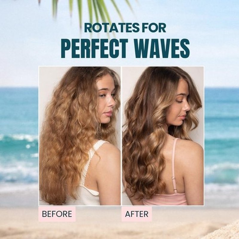 Beachwaver Co. B1.25 Rotating Curling Iron - Pink Sunset | Automatic 1.25-Inch Ceramic Barrel for Medium-to-Long Hair | Travel-Friendly, Auto Shut-Off