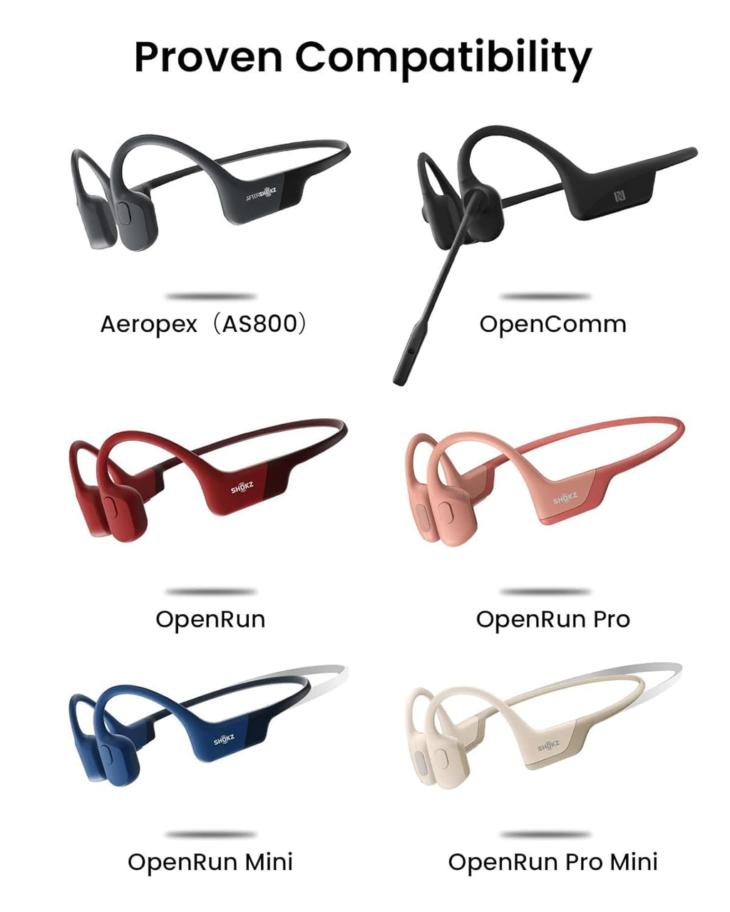 REHAMI 𝟐𝐏𝐚𝐜𝐤 for Shokz Charging Cable USB Magnetic Charger for Aftershokz Aeropex AS800,Shokz OpenRun,OpenRun Pro,OpenRun Mini,OpenComm Bone Conduction Headphones [3.3FT]