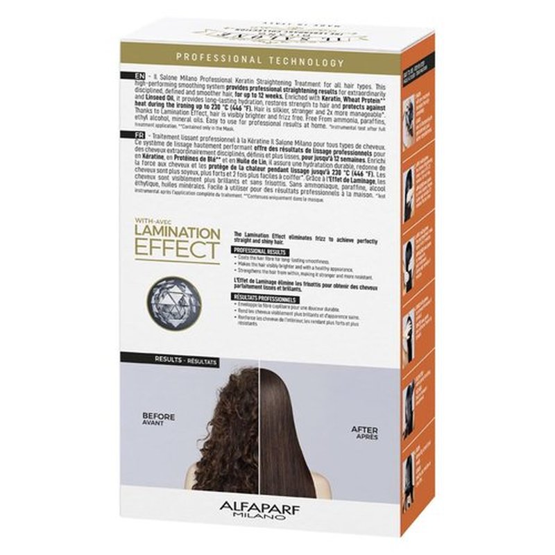 Il Salone Milano Keratin Hair Treatment - Smoothing & Straightening Kit for All Hair Types - Anti-Frizz, Heat Protection