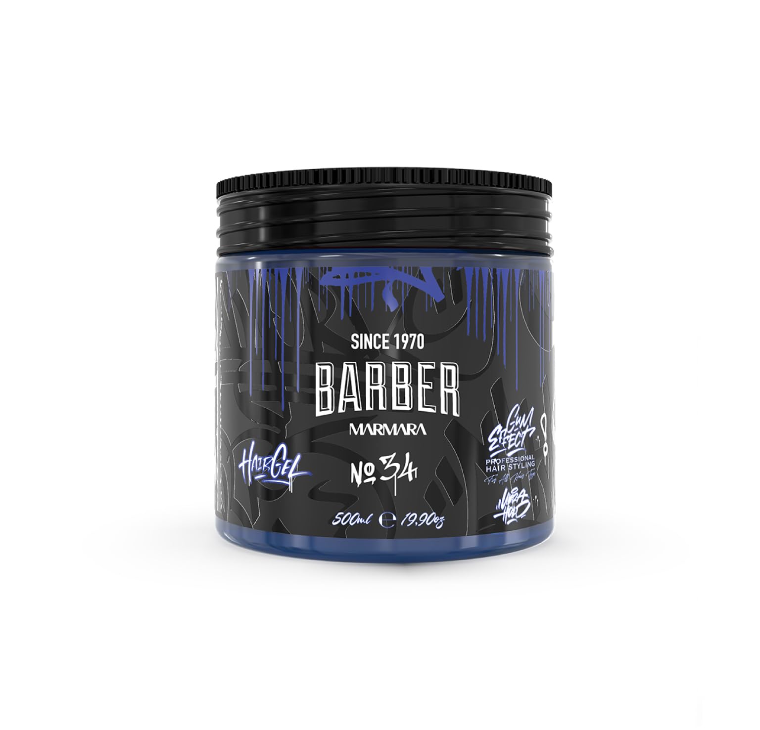 barber marmara No 34 Hair Styling Gel for Men Strong Hold, Long-Lasting Volume, No Residue, Style Wet Or Dry Masculine Fresh Barber Quality Finish 16.9 fl oz