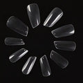 enForten 500pcs Clear Lipstick Shape Fake Nails Tips Full Cover Artificial Acrylic False Nails for Women Nail Salons & DIY Nail Art Manicure Decoration
