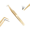 NAGARAKU Precision Fiber Tip Tweezer for Eyelash Extensions Diamond Grip Anti-Static Anti-Slip Premium Stainless Steel Pointed Volume Eyelashes Tweezers with Box -85 Degree Long Tip Tweezer AG-12