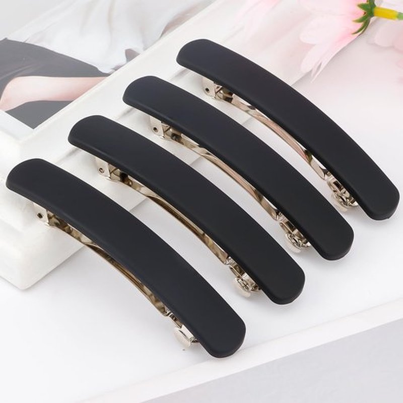 Atoden Hair Clip, Black Matte Barrettes for Women 4Pcs, Flat Hair Clips for Thin Fine Hair, Hair Pins for Short Medium Hair, Cute Hair Accessories for Women Girls