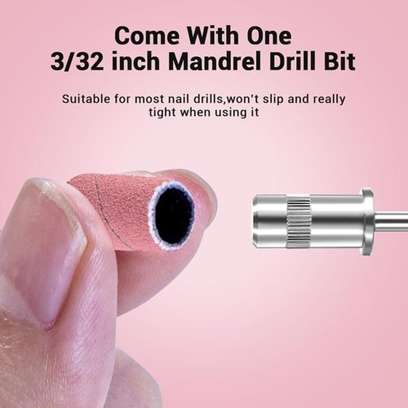 MelodySusie Nail Drill Bits - 100 Pcs Sanding Bands for Acrylic & Gel Manicures | 180 Fine Grit